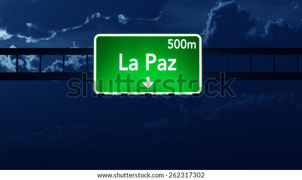 Ilustracion De Stock Sobre La Paz Bolivia Highway Road Sign 262317302