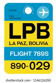 La Paz Realistically Looking Airport Luggage Tag