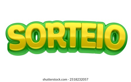 Label lettering Raffle in 3d render isolated on white background. The name "Sorteio" means "Raffle" in Brazilian Portuguese. 3d Illustration - Powered by Shutterstock