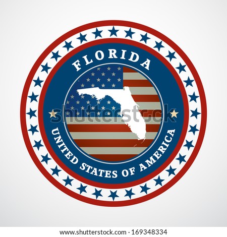 Label with map of Florida