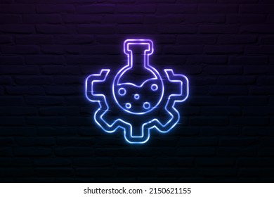 Laboratory Information Management System Icon Neon Style