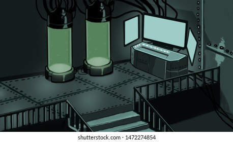 Laboratory in which research and experiments are conducted. Bitmap image