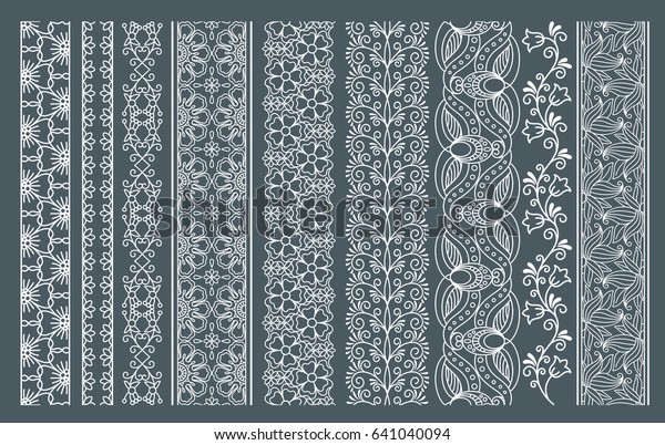 Lace borders. Vertical seamless lace\
patterns.\
illustration