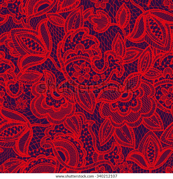Lace Seamless Pattern Red Floral Background Stock Illustration ...