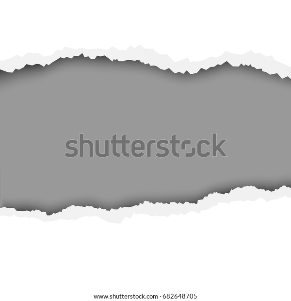 Lacerated hole in white sheet of paper with dark\
gray background of the resulting window for text, ad and other\
aims. Template paper\
design.