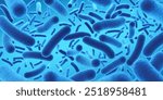 Lactobacillus bacteria, probiotic medical background 3d illustration.