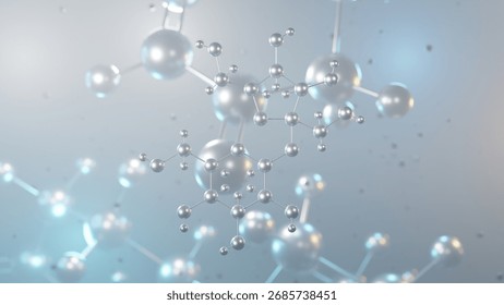 lactose molecular structure, 3d model molecule, milk sugar structural chemical formula view from a microscope
