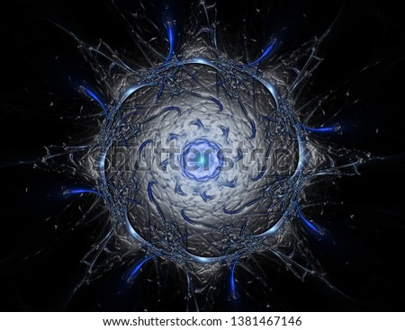 Lacy colorful clockwork pattern. Digital fractal art design. Abstract design of sacred symbols signs geometry. Designs of astrology alchemy magic. Geometric Spiral. Abstract Colorful Fractal Texture.