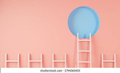 Ladder achievement concept 3d rendering
