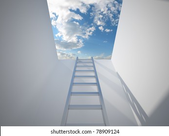 Ladder Leading Up To The Light