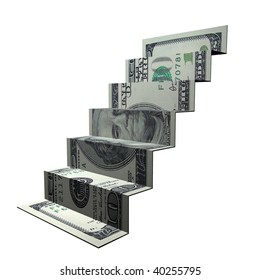 Ladder Shape Money Origami Art Illustration