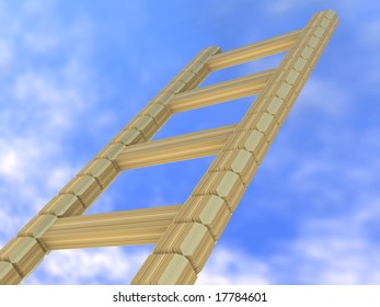 Ladder in the sky. 3d