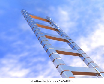 Ladder in the sky. 3d