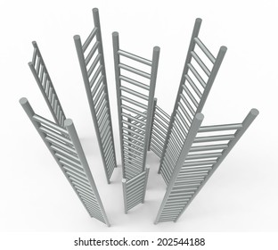Ladders Up Representing Climbing Aim And Plan