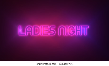 Ladies Night Neon Glow Light Blinking on Black Background - Powered by Shutterstock