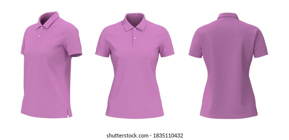 Ladies White Polo Shirt Mockup Isolated Stock Illustration 1835110432 ...