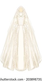 Lady Diana Wedding Gown Duchess Off White Colour