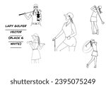 Lady golfer vector for designer