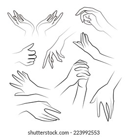 Similar Images, Stock Photos & Vectors of sketch set woman hands