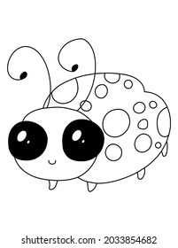 Ladybug Coloring Page Kids Stock Illustration 2033854682 | Shutterstock