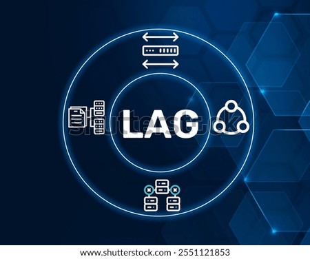 LAG acronym. Link Aggregation combining multiple network connections to increase bandwidth and provide redundancy.