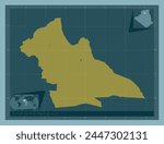 Laghouat, province of Algeria. Solid color shape. Locations of major cities of the region. Corner auxiliary location maps