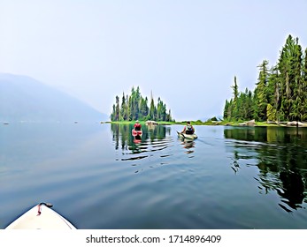 Lake Wenatchee State Park Washington kayaking toward island - Powered by Shutterstock