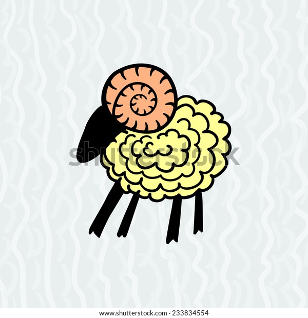 Lamb Having Thick Hair Stock Illustration 233834554