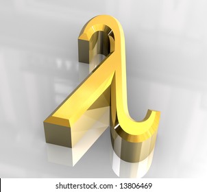 Lambda Symbol In Gold (3d)