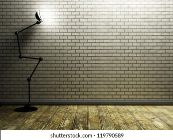a lamp in the dark room, rendering