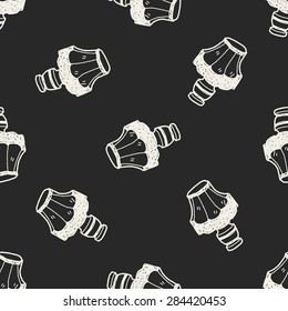 lamp doodle seamless pattern background