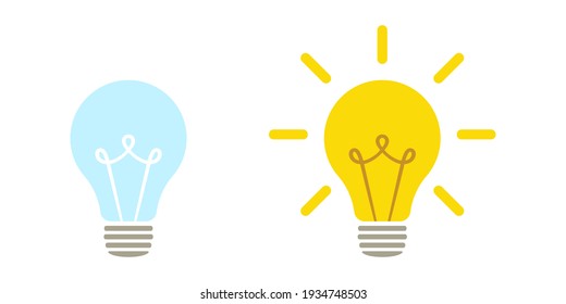 Lamp icons set. Idea lamp icon collection. Flat style - stock vector