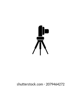 Land Surveying Icon Logo Symbol Silhouette Illustration Favicon Abstract Black And White