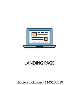 Landing Page Concept 2 Colored Line Icon. Simple Yellow And Blue Element Illustration. Landing Page Concept Outline Symbol Design From Online Business Set