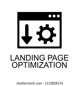 Landing page optimization icon. Element of seo and development icon with name for mobile concept and web apps. Detailed Landing page optimization icon can used for web and mobile on white background