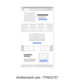 Landing Page Website Wireframe Interface Template.