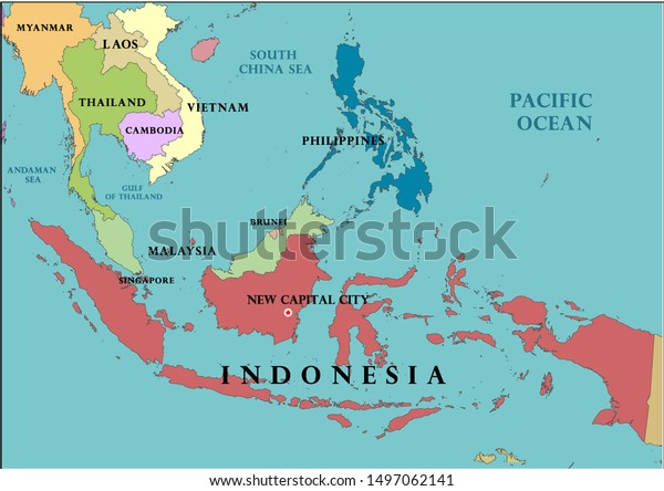 Landmark Island Indonesia Map Asia Stock Illustration 1497062141