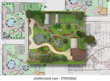 Landscape Architect Design Traditional Chinese Garden Plan.