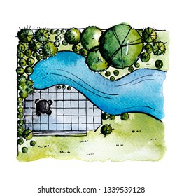 Landscape Architect Master Plan Design By Stock Illustration 1339539128 ...