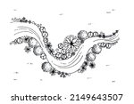 Landscape architecture plan design for backyard, country house or garden with black line. Hand drawn painting on the paper. 
