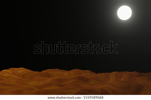 landscape background with Moon beautiful night\
sky. 3d render