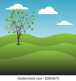 Landscape green background