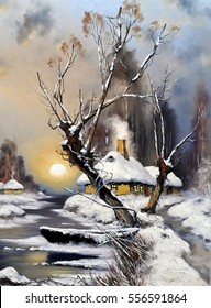 Landscape Winter, Oil Paintings