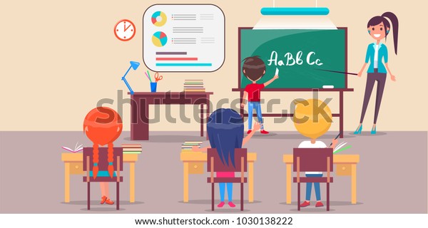 Language Class Image Depicting Classroom Studying Stock Illustration ...