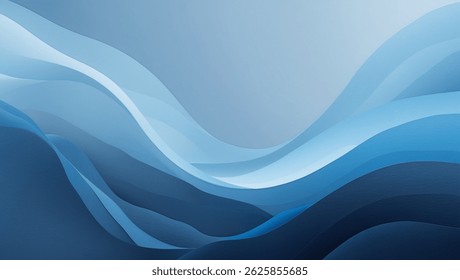 The Language of Curves: Abstract Blue Forms Communicating Movement and Peace