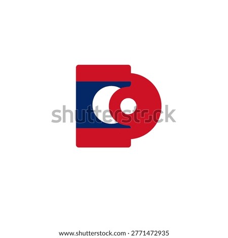 Laos Flag Dvd Disk In Icon