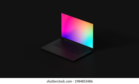 Laptop 3d Illustration Mockup Black Stock Illustration 1984853486 ...