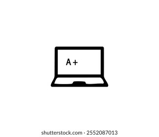 Laptop with A+ Icon - Success, Achievement, and Learning Symbol - Powered by Shutterstock