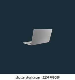 LAPTOP BACK VIEW GREY BACKGROUND