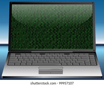 Laptop Binary Code Stock Illustration 99957107 | Shutterstock